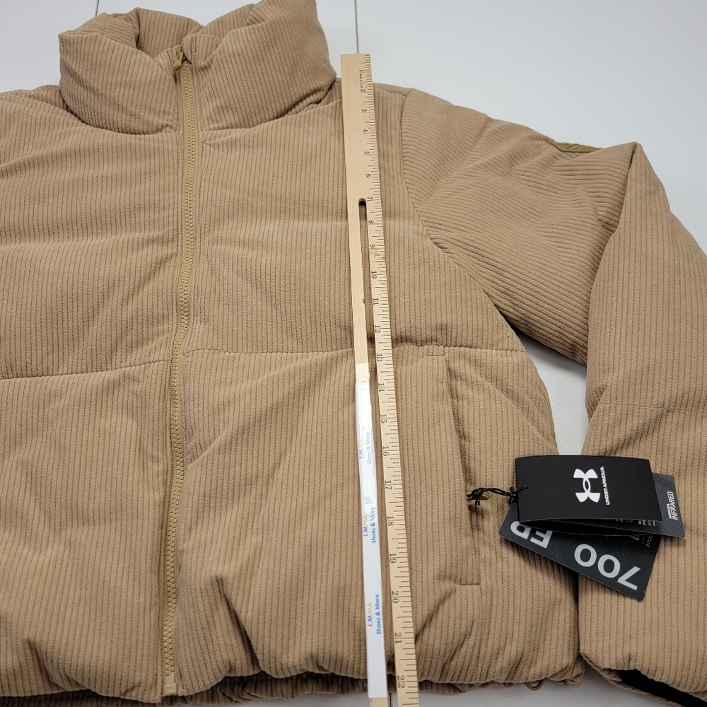 Under Armour Limitless Down Puffer Corduroy Jacket 700 FP Hooded Womens Sz M NEW - Picture 7 of 11